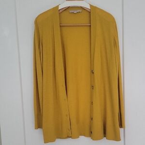 LOFT Women's Yellow Cardigan Sweater